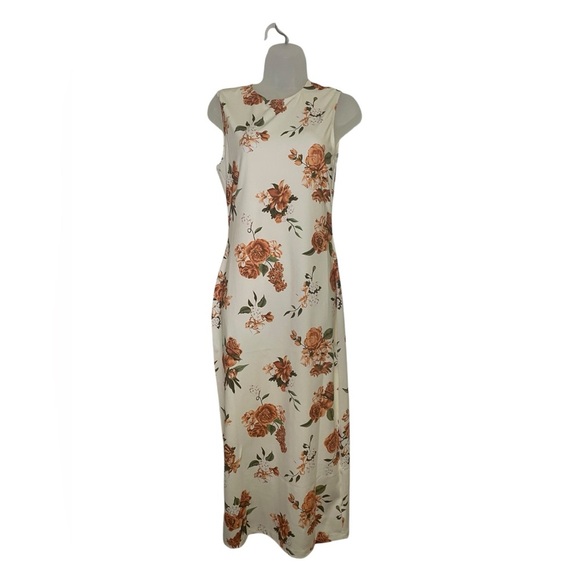 WeWoreWhat Muscle Tank Neutral Floral Midi Dress Size M NWT - Picture 3 of 7